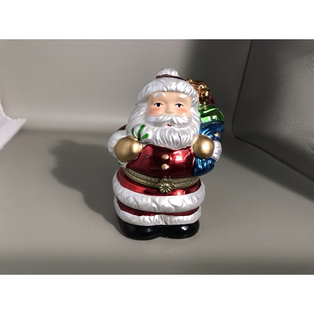 Mr Christmas Ceramic Santa Claus Plays Jingle Bells Animated‎ Music Box 5"